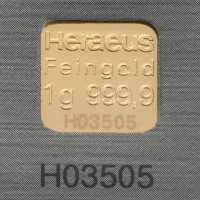 Heraeus MultiCard Goldbarren 1 Gramm